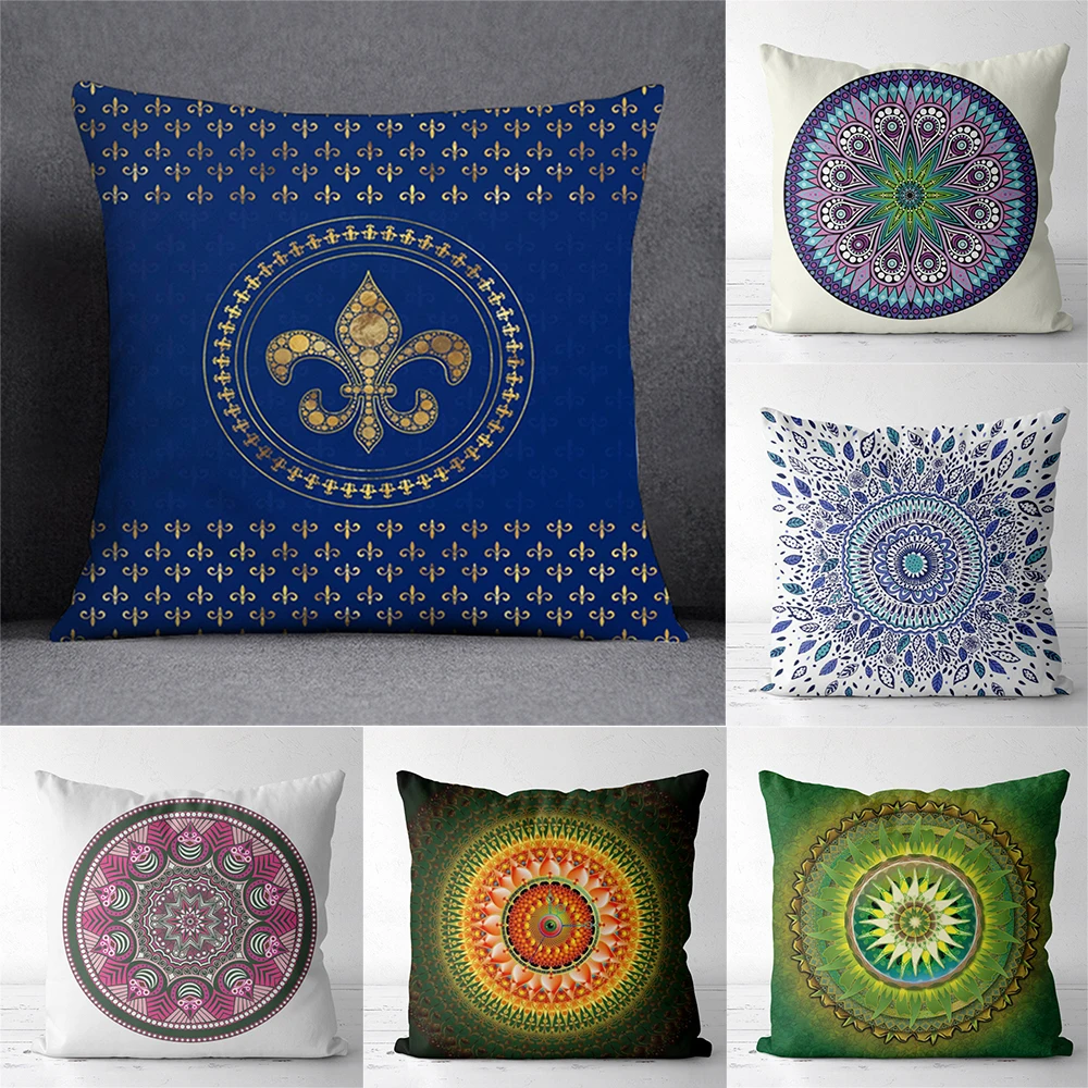 Mandala Flower Cushion Cover Mysterious Pattern Pillowcase Home Pillow Case Car Pillows Decorative For Living Room Sofa Cushions