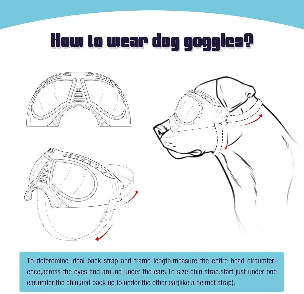 Dog Goggles Large Breed Anti-UV Transparent Dog Sunglasses for Medium-Large Dog Windproof Anti-Dust Antifog Soft Pet Dog Glasses