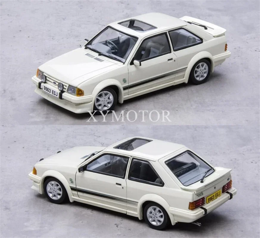 SunStar 1/18 For Ford ESCORT RS Turbo 1984 Diecast Model Car Toys Hobby Gifts White Display Ornaments Collection