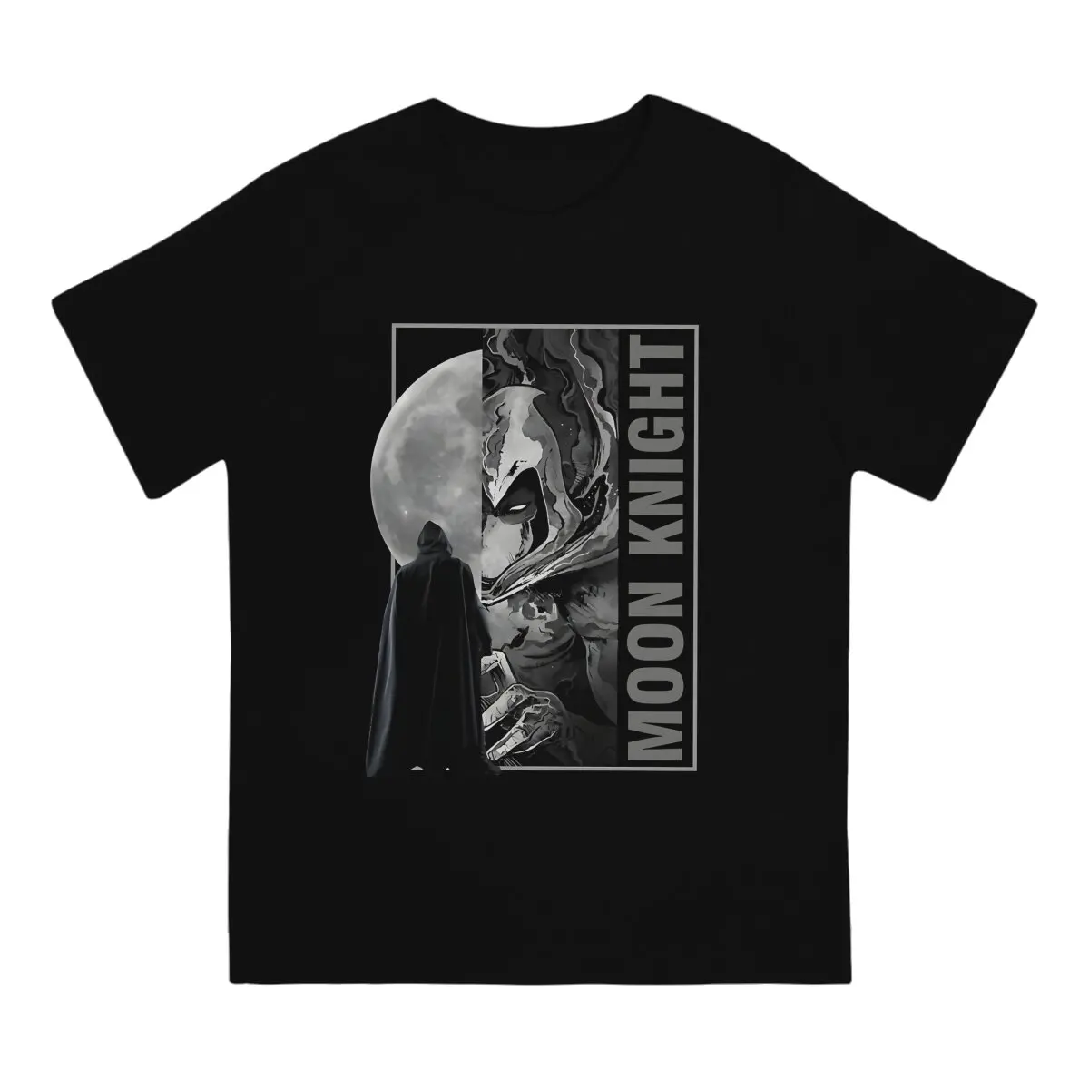 Men T-Shirts Marvel Comics Character Unique Pure Cotton Tee Shirt Short Sleeve Moon Knight T Shirt Crew Neck Clothing Classic