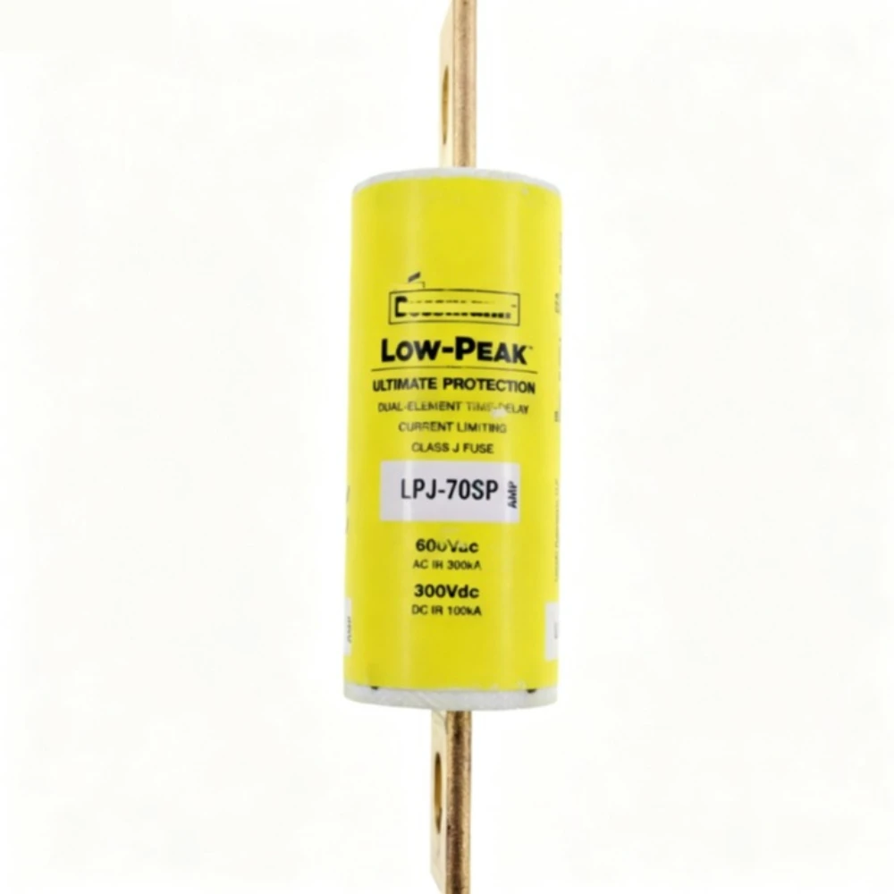 LPJ-70SP 70A 600VAC 300VDC Class J Time Delay Fuse, Dual-Element Current Limiting Low-Peak Industrial Circuit Protection