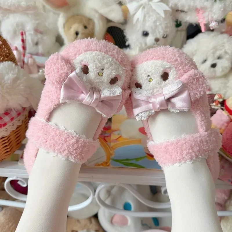 

Kawaii Sanrio Cartoon Anime Cute Slippers Lolita Lace Lace Fashion Trend Sense of Luxury Gifts for Girls Schoolchildren