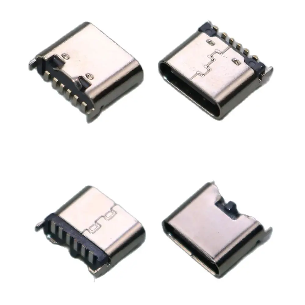 YuXi 5-10Pcs 6Pin Vertical SMT Socket Connector USB Type C 3.1 Female SMD For PCB design DIY High Current Charging — zdjęcie 2