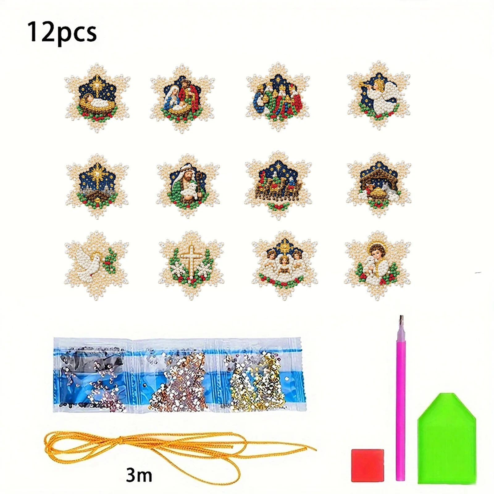 Christmas Diamond Art Kit 12pc - Xmas Resin Art review and price