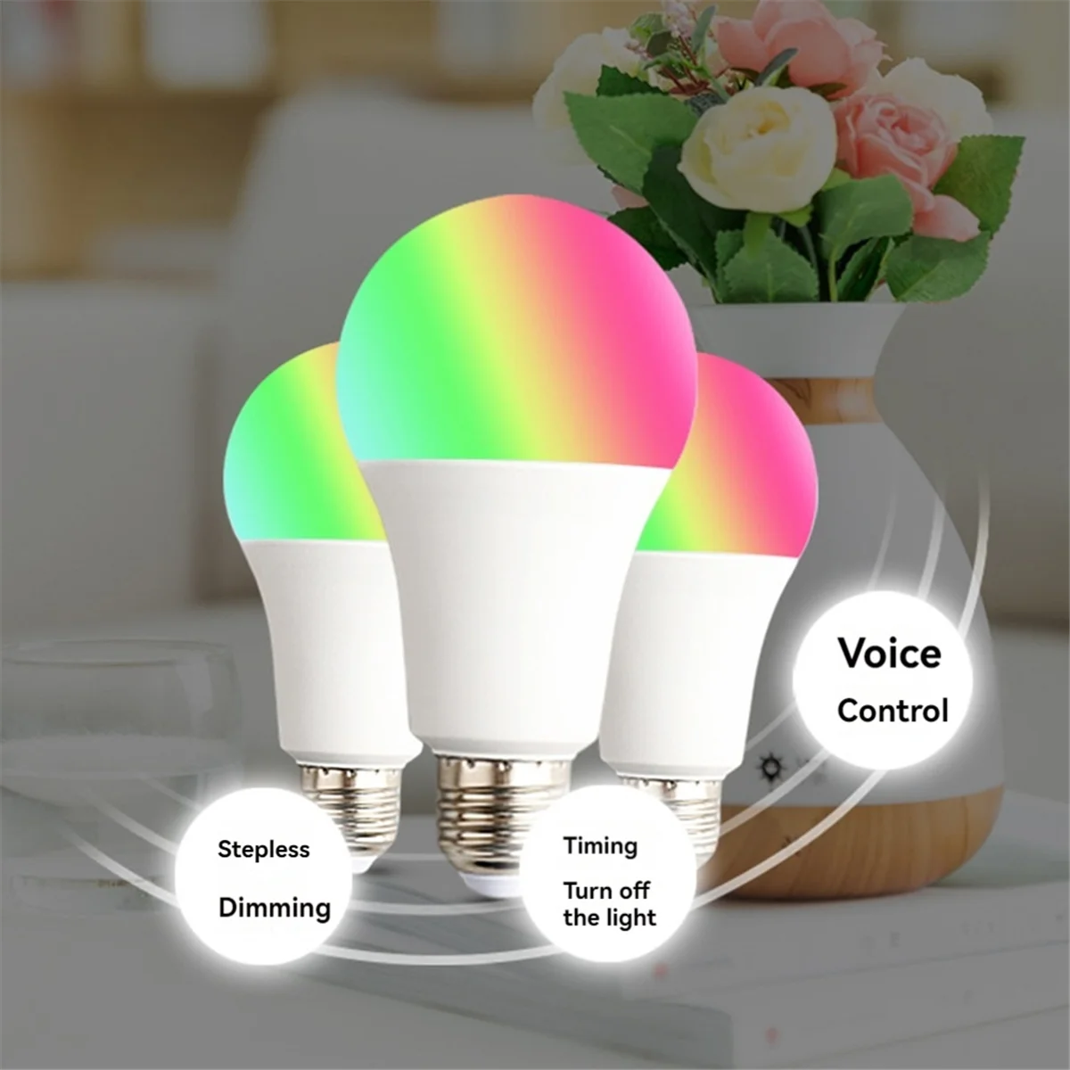 Graffiti Smart LED Bulb WiFi RGB CW 12W Voice Control Bulb for Home Room Decoration E27