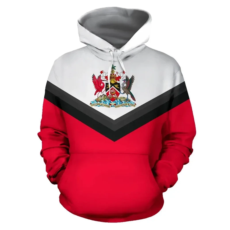 Trinidad And Tobago Flag Map 3D Print Hoodies For Men Clothes Fashion National Emblem Sweatshirts Casual Male Hoodie Women Tops