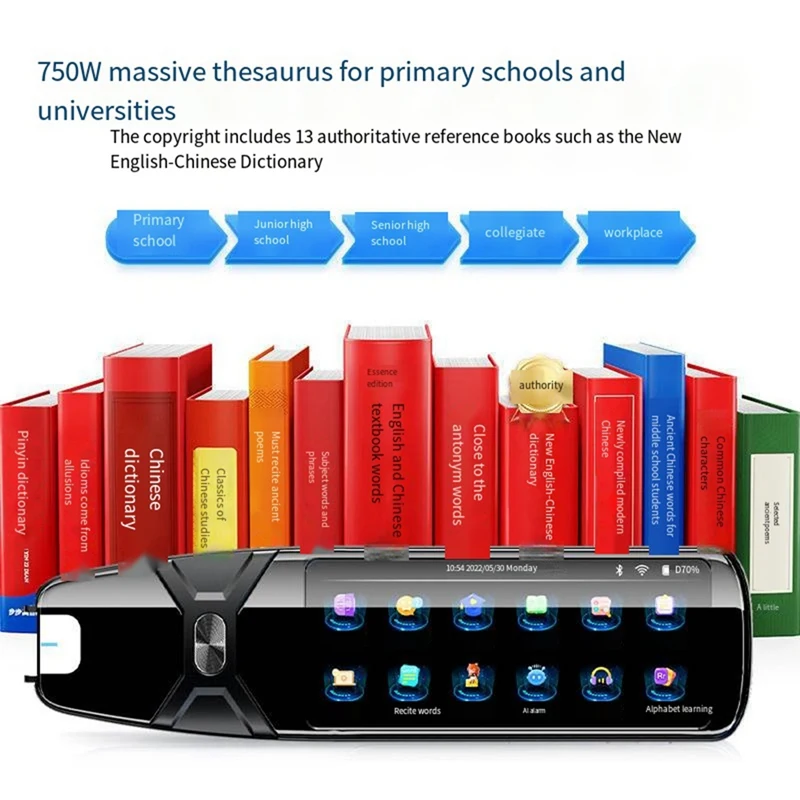 X7 Learning Scanning Pen para Crianças, Point Reading, WiFi, Tradução para Inglês, Synchronous Textbook Learning, Novo