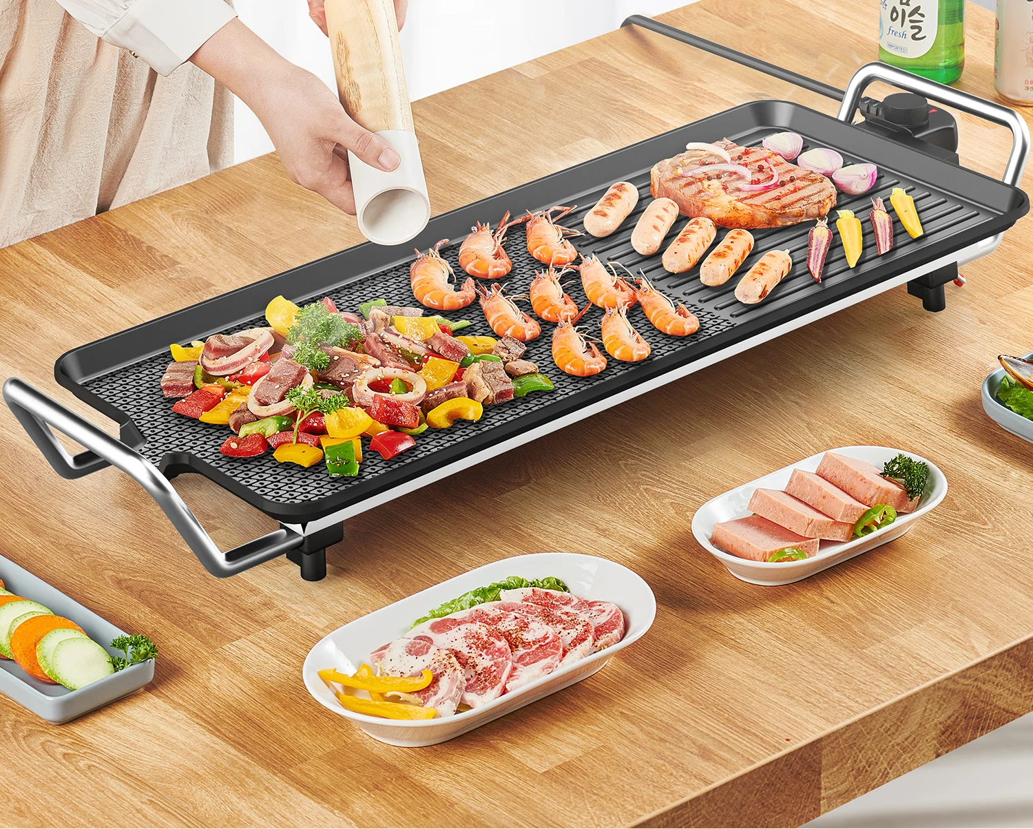 Electric Griddle Flat Top - Ev kullanımı için elektrikli barbekü ızgarası,