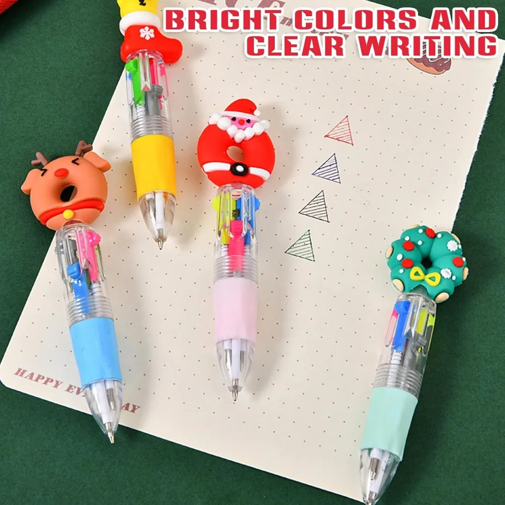 2 Pack Mini 4-in-1 Color Ballpoint Pens, Multicolor Retractable Ball Pen Compact Portable Writing Pens, 0.7mm Smooth Ink Multi-Color Pen for School Office Home Daily Stationery Supplies