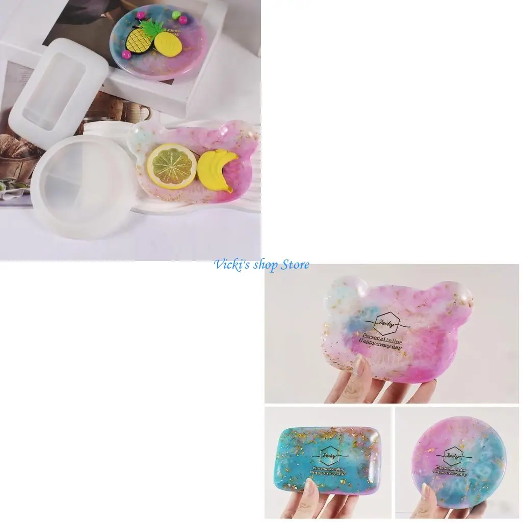 

Storage Tray Mould Round Rectangular Bear Head Plate Silicone Mould