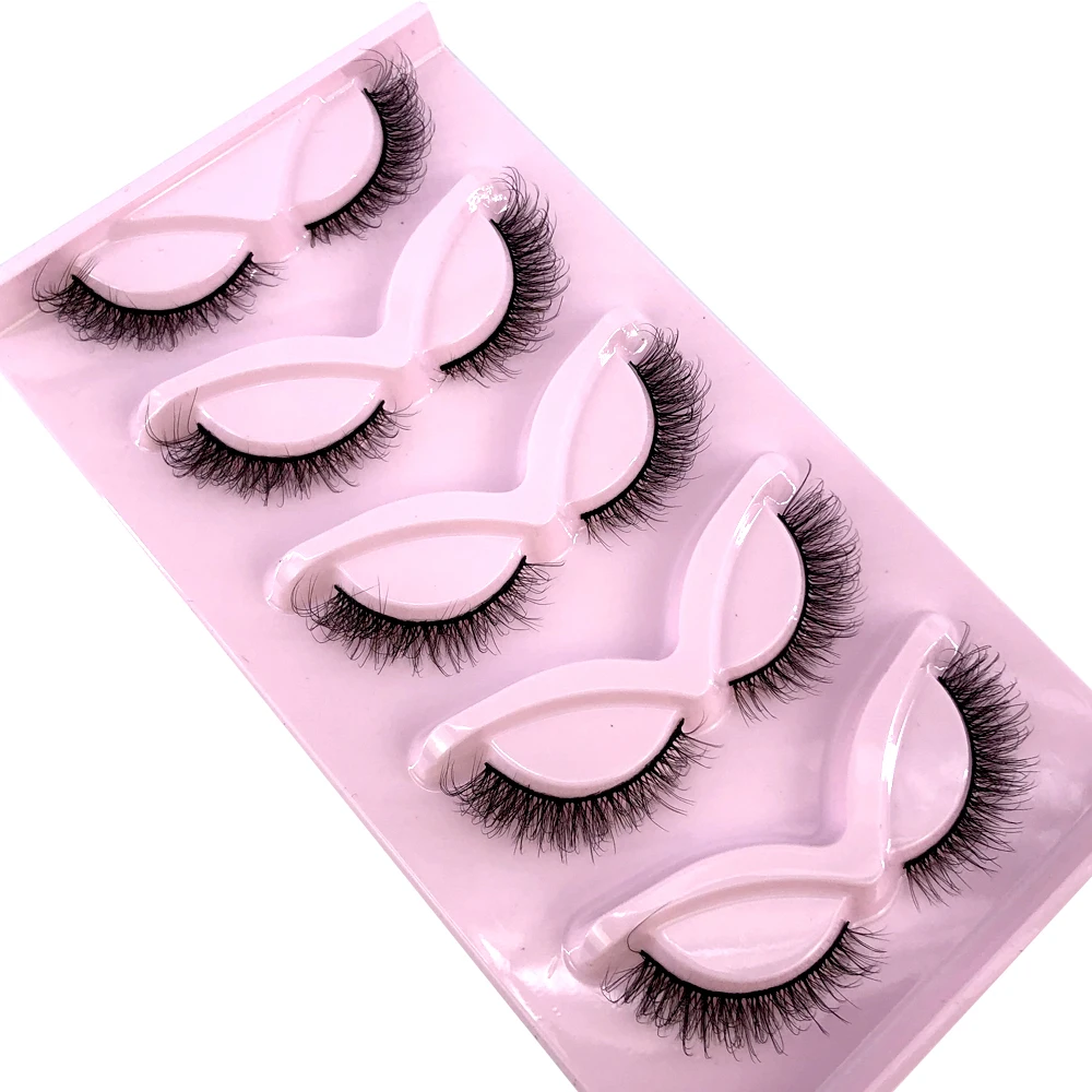 جديد القط رموش 5 أزواج ثلاثية الأبعاد رموش بالمنك الصناعي مجنح رقيق رموش اصطناعية لينة الطبيعية طويلة كامل قطاع لاش يشكلون