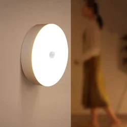 PIR Motion Sensor LED Night Light USB Rechargeable Night Lamp Wireless Closet Lamp Light For Kitchen Cabinet Wardrobe Staircase