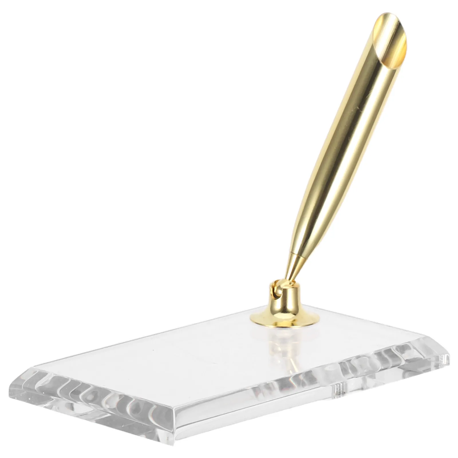 

Single Hole Acrylic Pen Holder Square Base Desk Organizer for Fountain Pens Ballpoint Pen Decorative Office Use