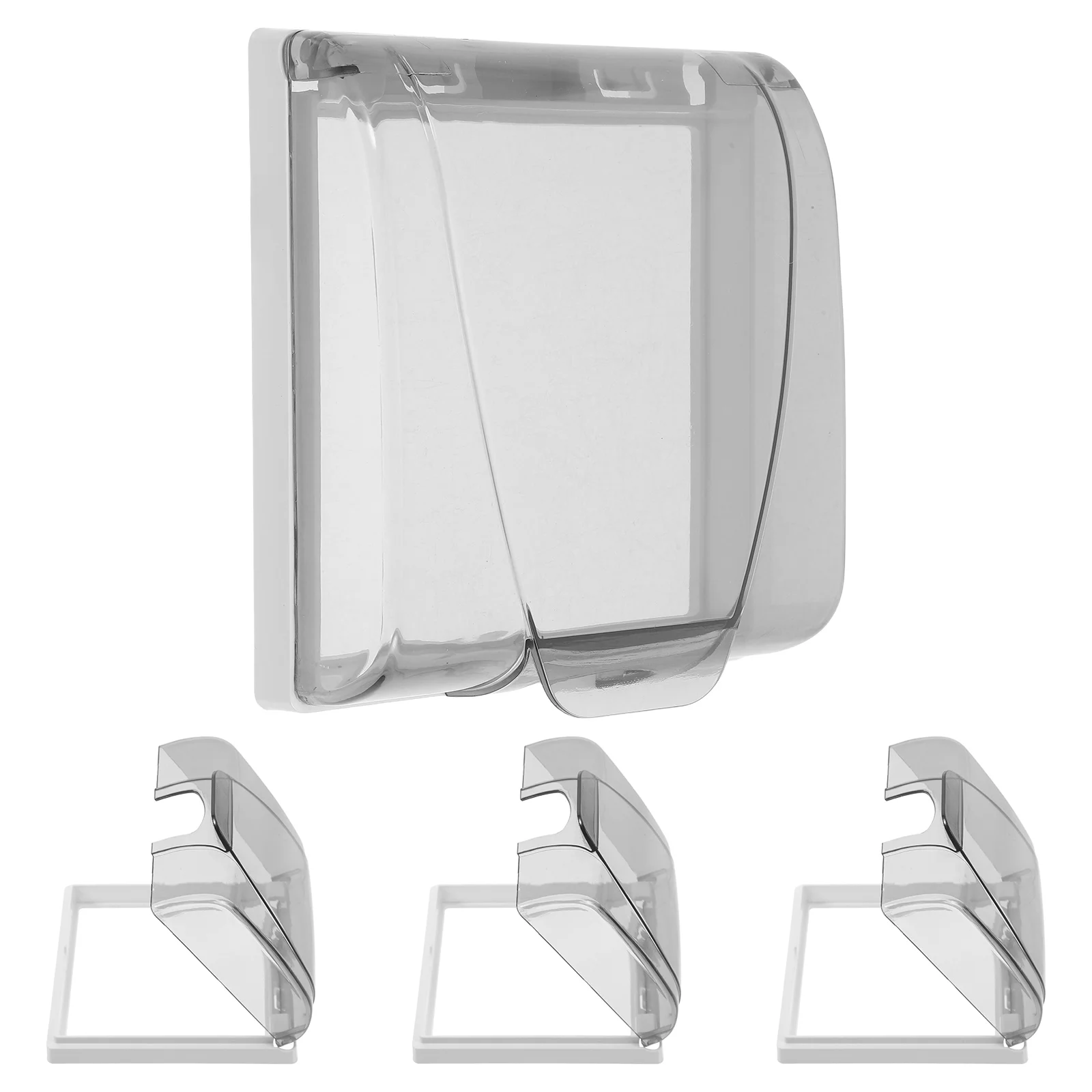 

4 Pcs Waterproof Socket Protective Cover Bathroom Outlet Protector Leakproof Switch Guard Transparent Knob Adhesive Cover