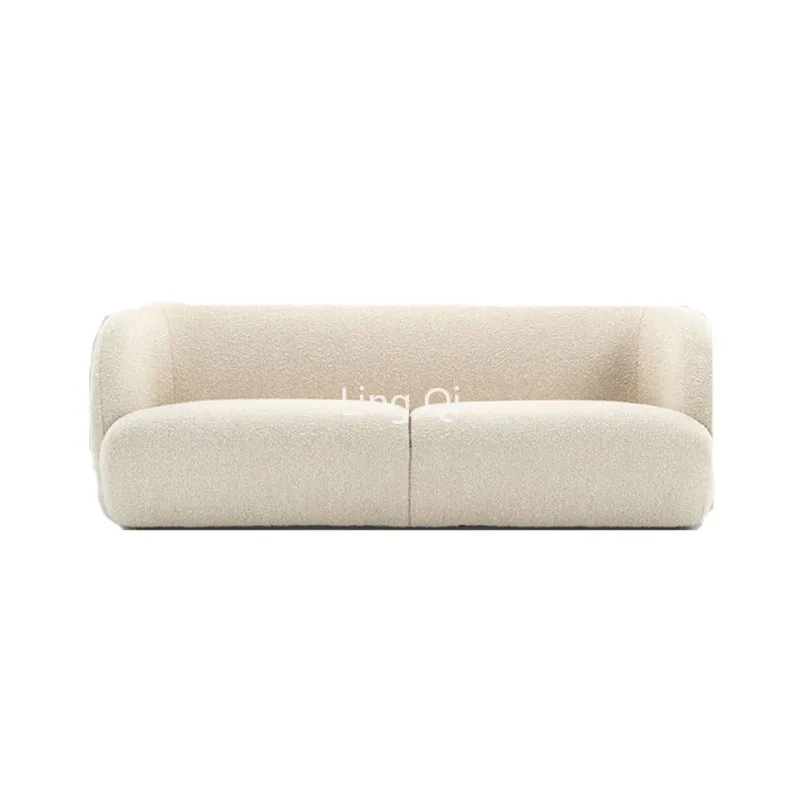 Nordic Armsofa Warm White Composite Fabrics Vintage Bean Bag Soft Sofa Comfortable Relax Living Room Divano Entrance Furniture