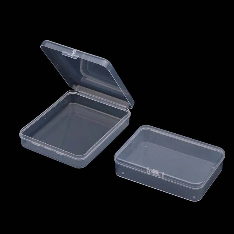 2PCS Desk Organizer Box INS Transparent Rectangular Photocard Storage Box Photo Small Card Organizer Storage Case
