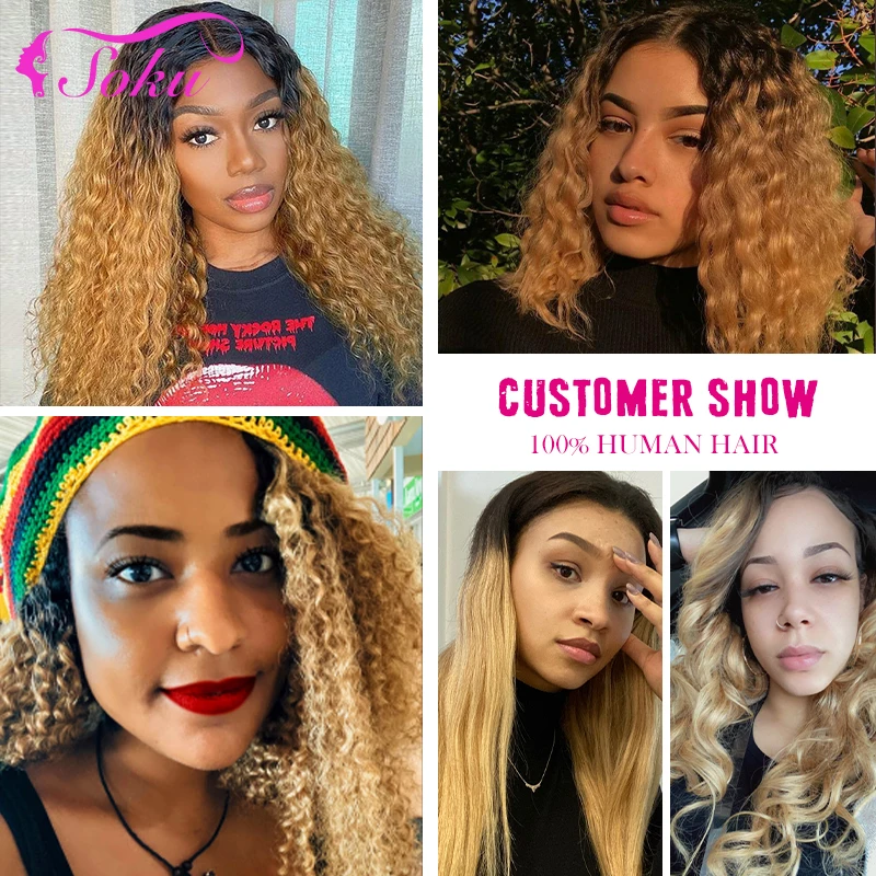 Ombre Loira Pacotes de Cabelo Humano, Hetero, Deep Water, Cabelo Colorido Brasileiro, Weave Bundles Extensions, Virgem, Barato, 8-26 em, #27