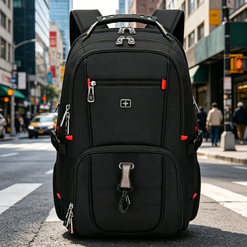 

Durable Oxford Cloth Backpack for Men, Multi-Pocket Design, Perfect for Daily Commute, Travel and Outdoor Activities