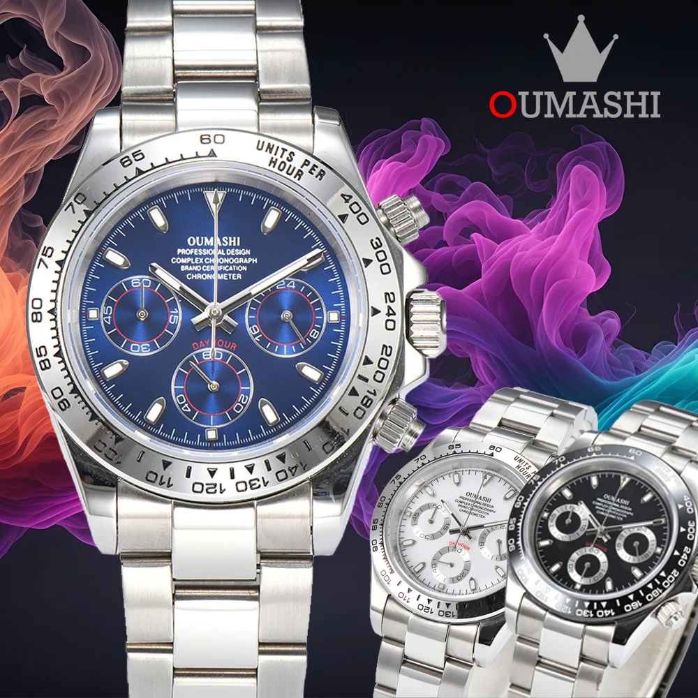 

OUMASHI-series new style man's VK63 watch luxurious sapphire steel waterproof timing code sports quartz watch VK63 movement