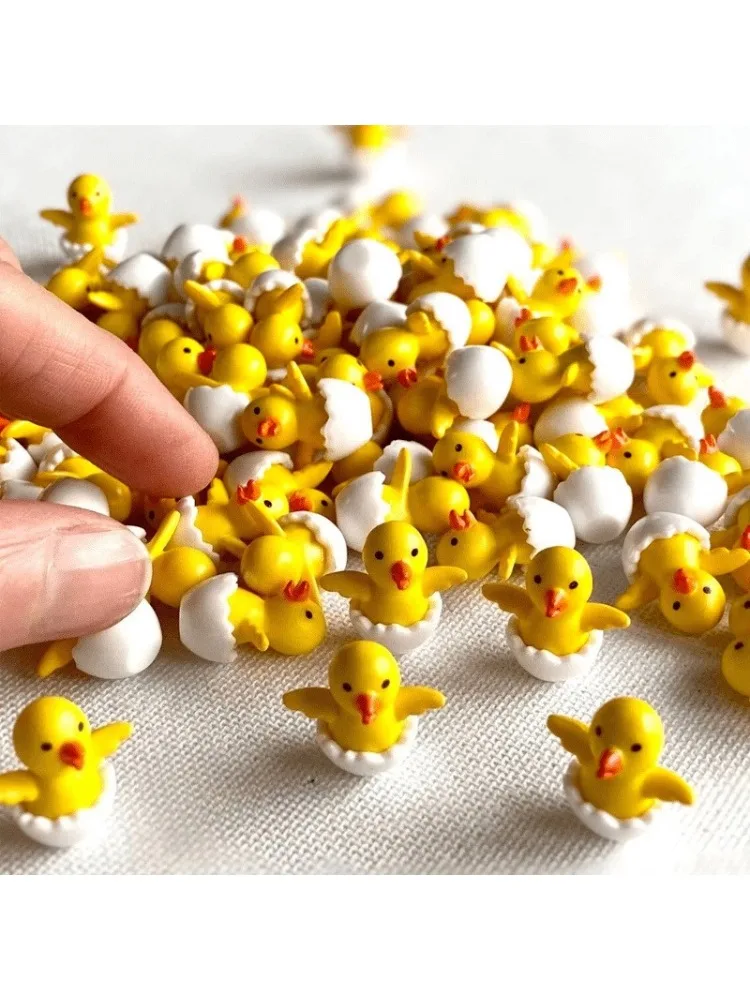 Figurines miniatures de poussin en résine, décor d'animaux de jardin polyvalents artisanaux d'intérieur et d'extérieur, 12/6 pièces