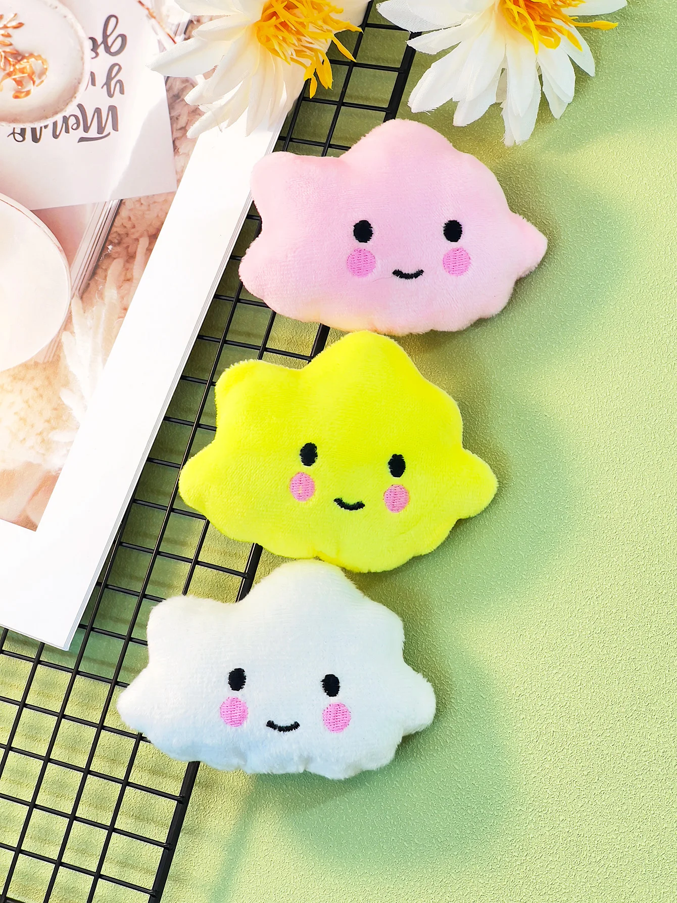 3 cute cartoon little cloud pet plush toys to relieve boredom accompanied by a voice called play pet toys