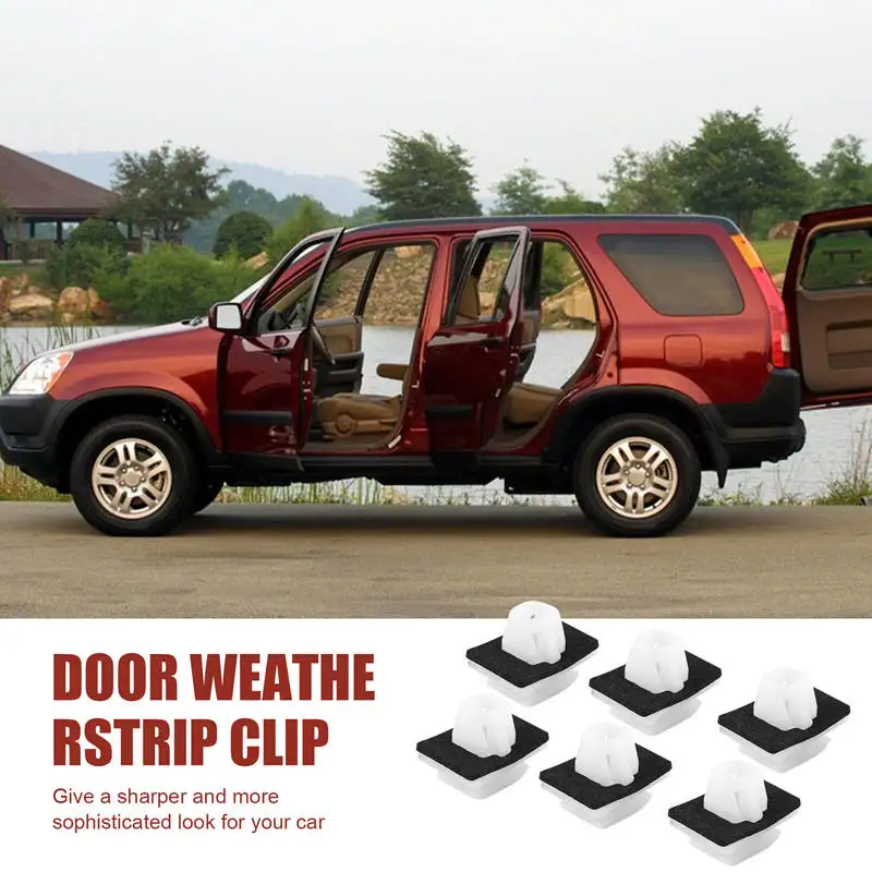 100 Pcs Lower Outer Door Weatherstrip Clip With Sponge Pad For Honda CR-V 2002-On 75315-S9A-004