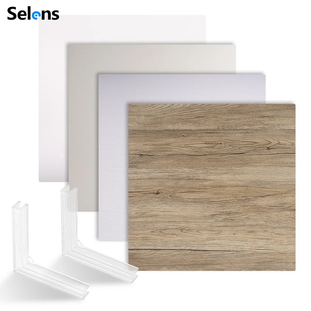 Selens 23.62x23.62inch 60x60cm Photography Backdrop Lifelike Wood Cement Double-sided Three-dimensional Texture Background Board