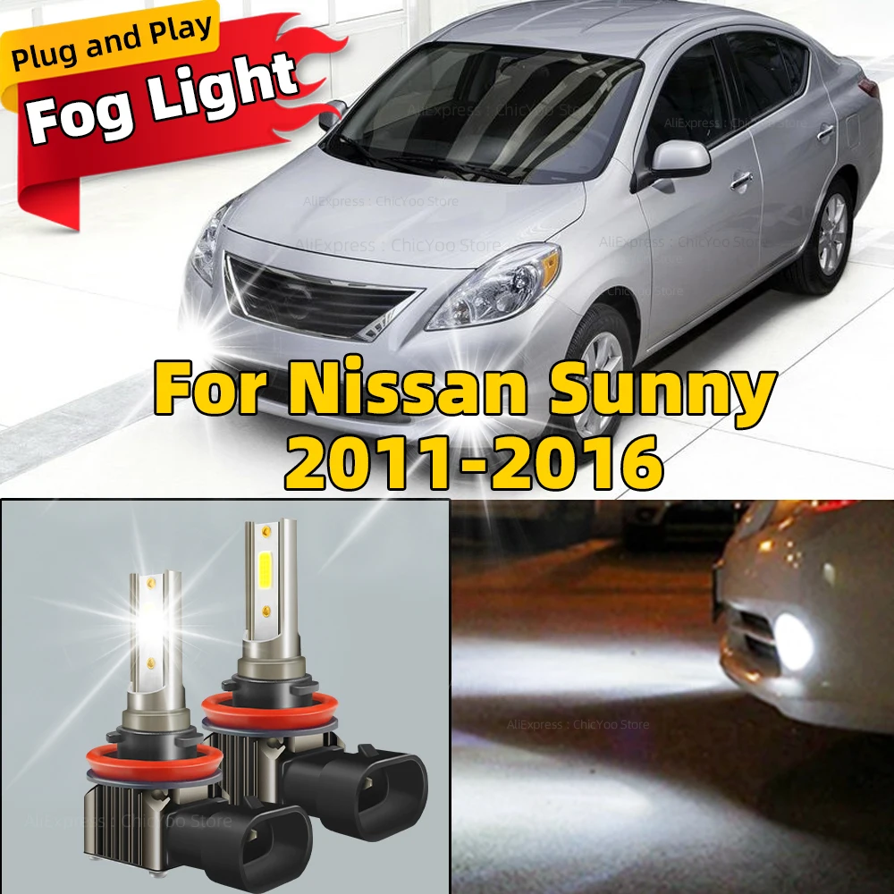 

2x High Power 80W Fog Light H8 Led Canbus H9 H11 Car Bulb 6000K Lamp For Nissan Sunny 2011 2012 2013 2014 2015 2016