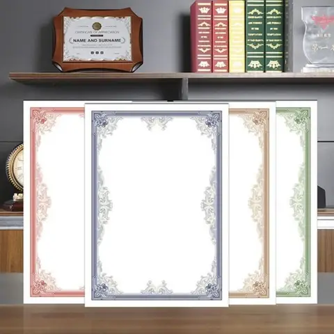 Bilashmart A4 Paper Certificate Blank Award Border Diploma Cardstock Papers Plain Inner
