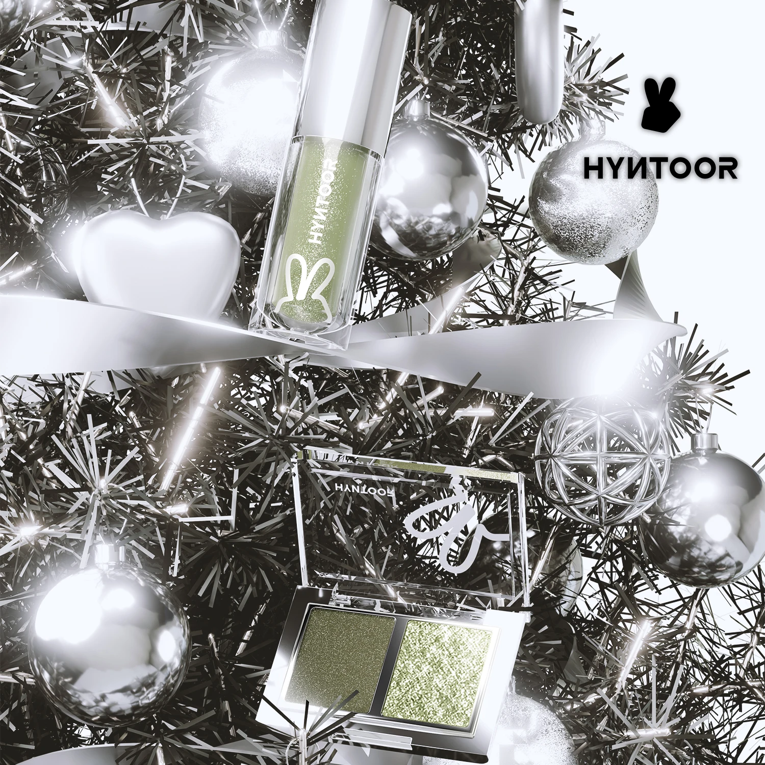 HYNTOOR 2025 Christmas Limited Edition Gift Box - Winter Night Cool Tones Shimmer Eyeshadow Long Lasting Lipstick Kit