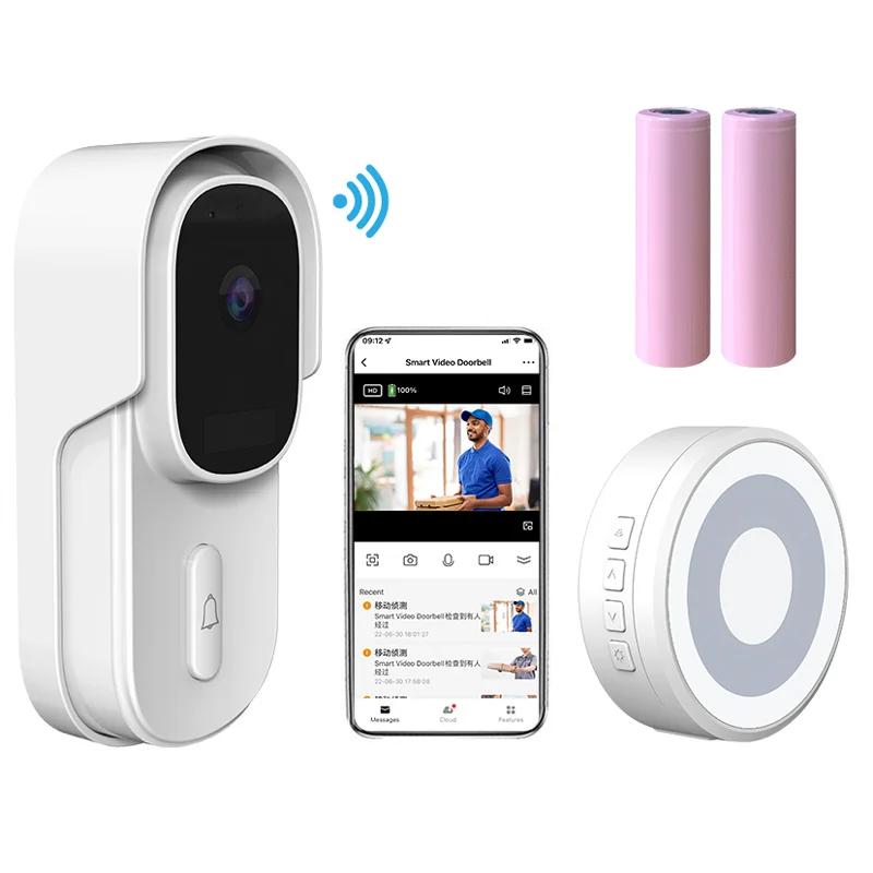 2MP 1080P  Tuya APP WIFI IP Doorbell For google 170Degree Wide Angle Visual Door Viewer Video Door Phone With Indoor Chime