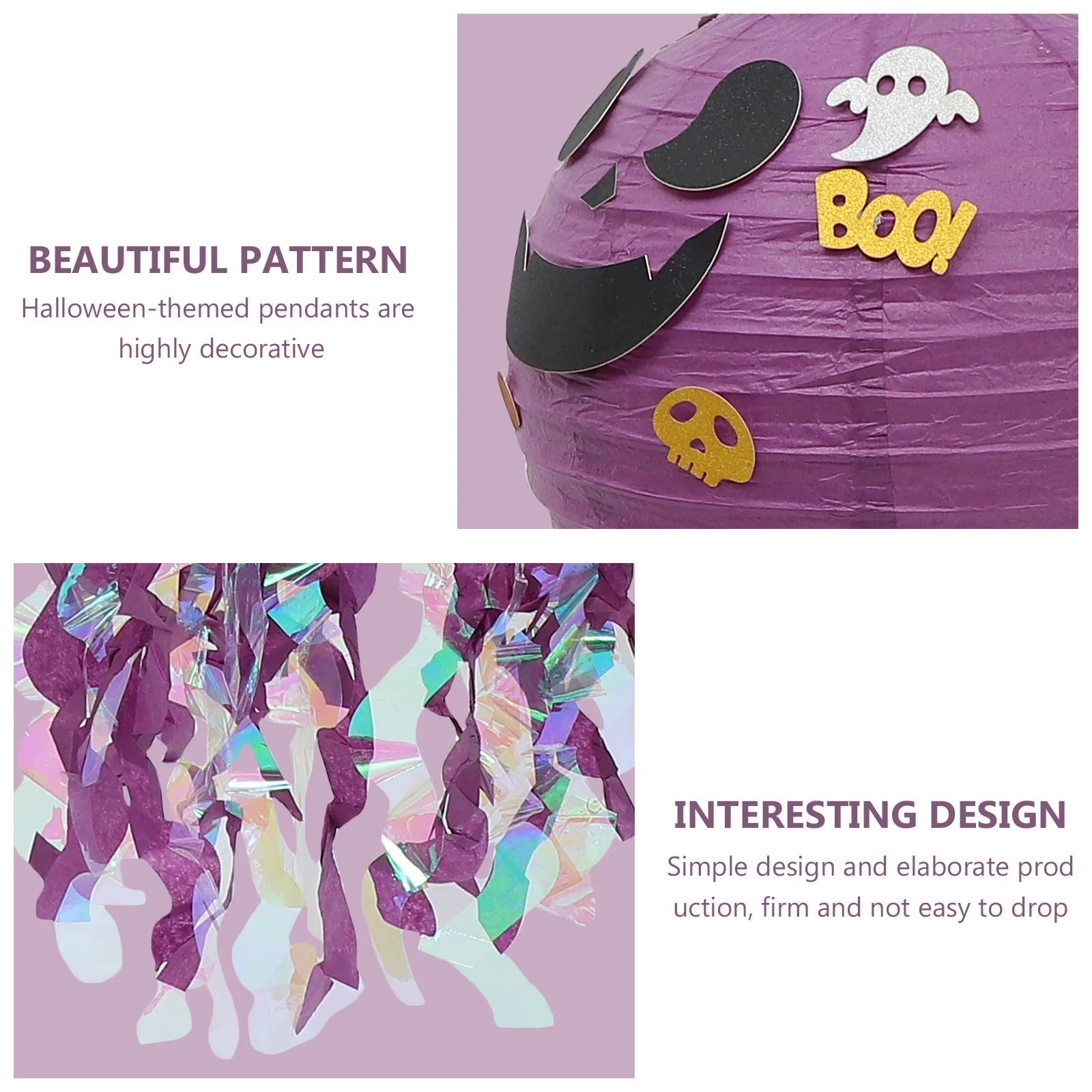 

3Pcs Pumpkin Paper Lanterns Halloween Hanging Decorations for Party Door Porch Haunted Ornament Scary Theme Accessories