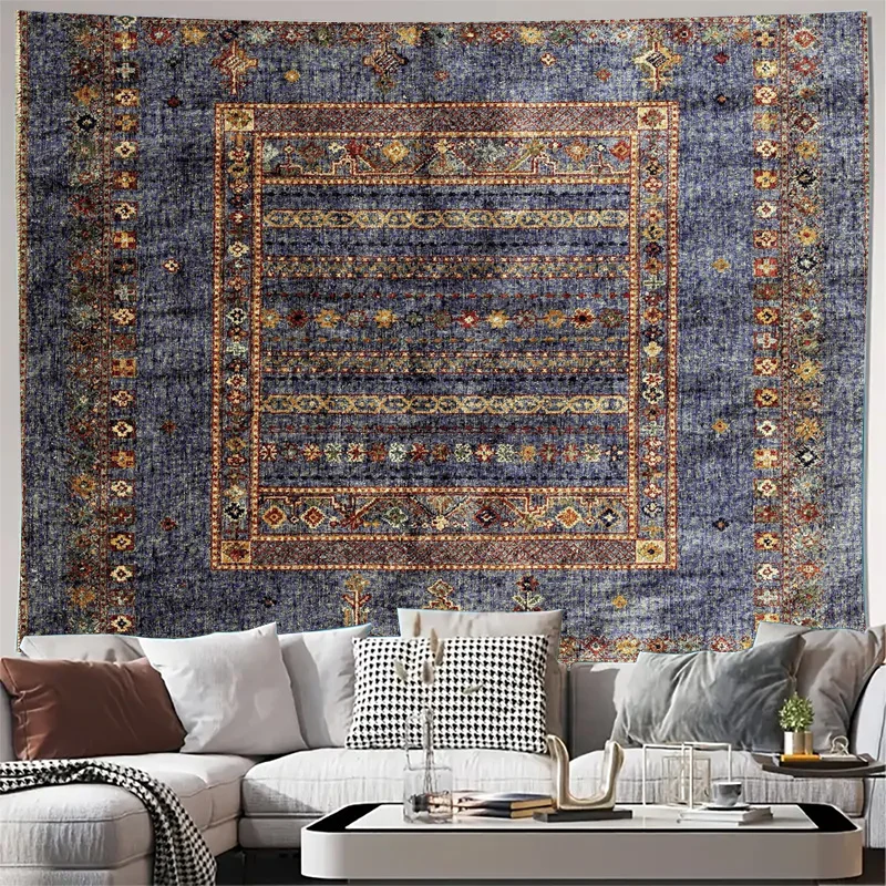 Bohemian Moroccan Tapestry Wall Hanging Ethnic Tribal Geometric Pattern Art Decor Ideal Boho Style Living Room Bedroom Apartment