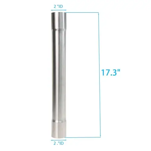

T304 Stainless Steel 2 Inch ID Straight Exhaust Tubing 17.3 Inch Universal Tailpipe Connector For Automotive Piping Systems