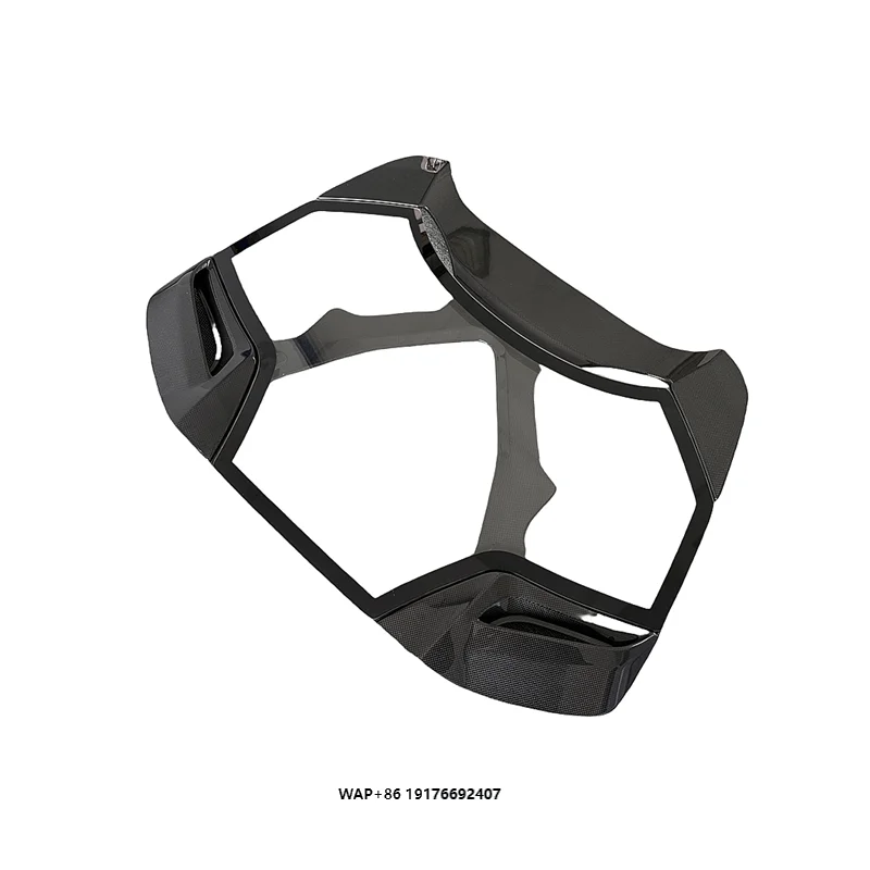 C Style Dry Carbon Fiber Transparent Rear Engine Hood Vent Cover Tail Hood 488 Open Canopy Version Hood Car