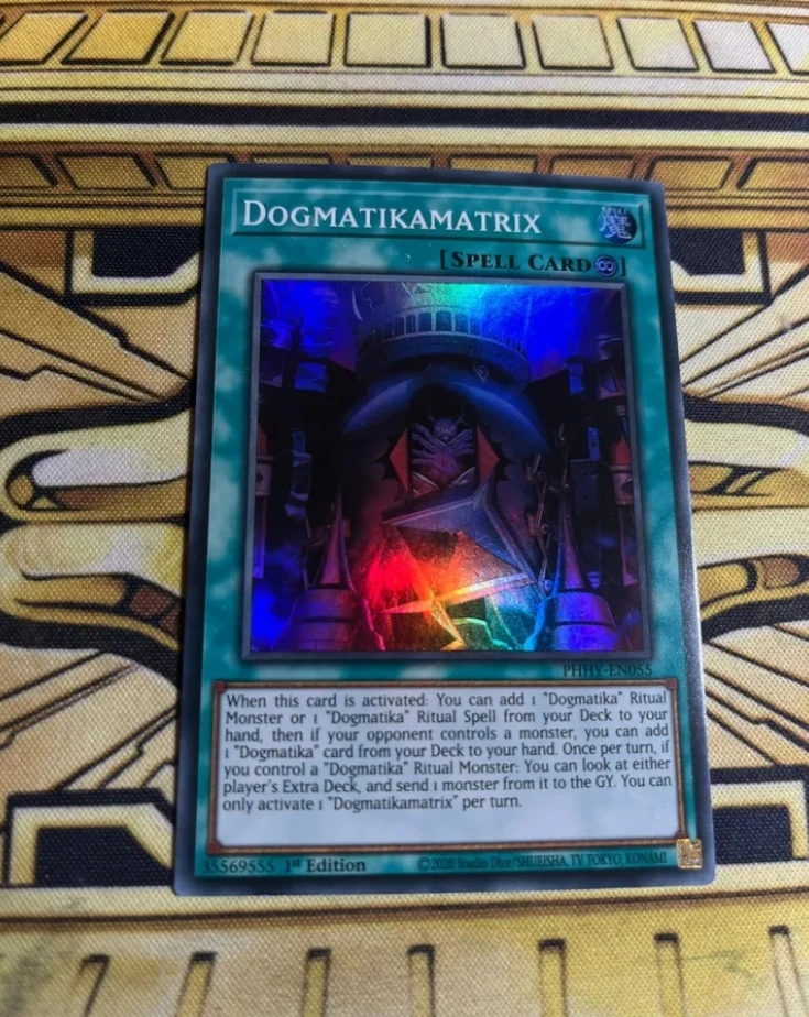 

Yugioh KONAMI Duel Monsters PHHY-EN055 Dogmatikamatrix Super Rare English 1st Edition Collection Mint Card