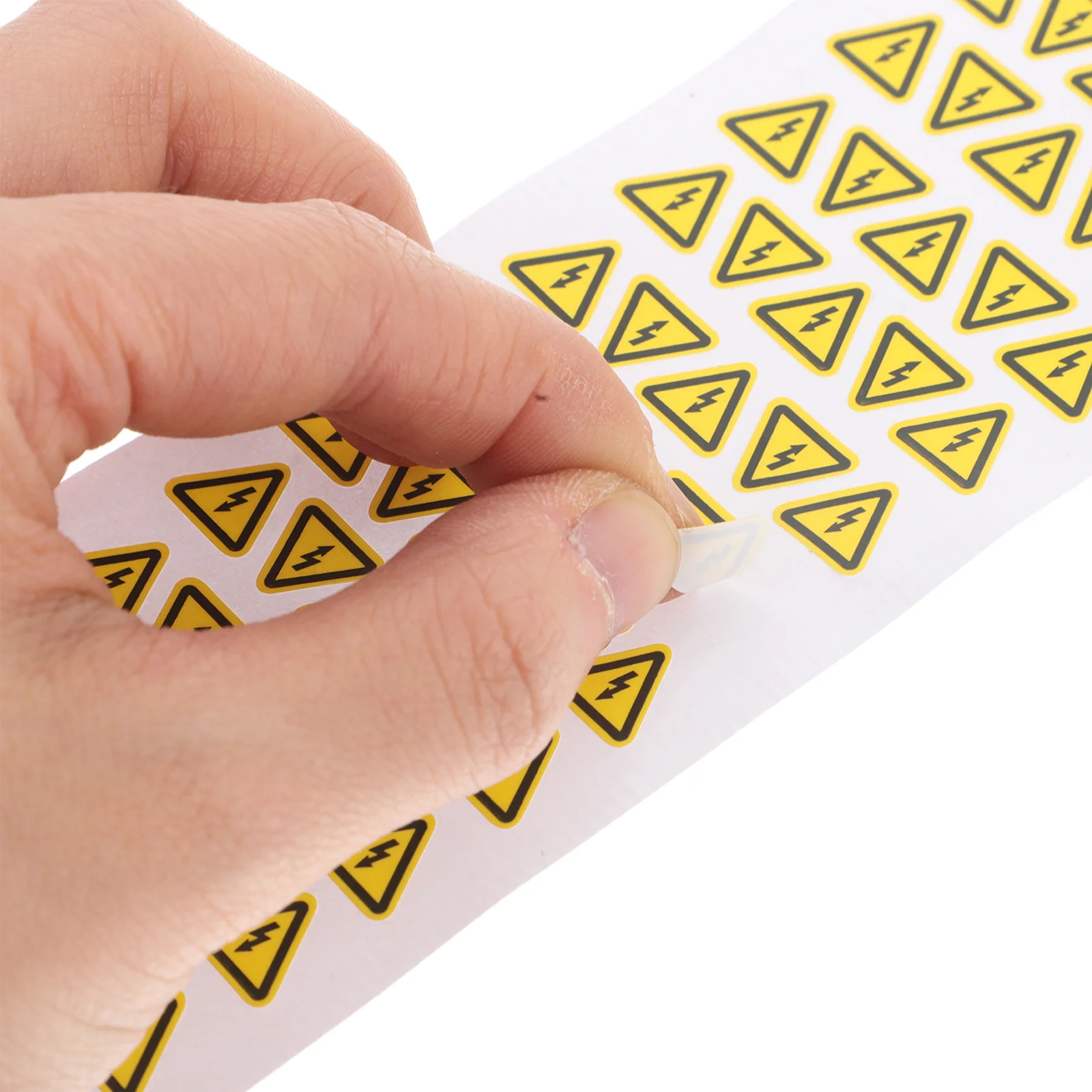 Adesivo de sinal de perigo elétrico, 3 folhas, decalque de aviso triangular amarelo brilhante para proteção de equipamentos elétricos