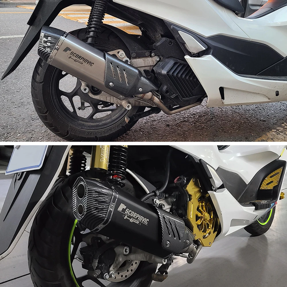 Universal 51mm escape muffler for CRF1100L, 502X, 368G, F750GS, PX125/PCX150 F900 S7 rectangular hexagon