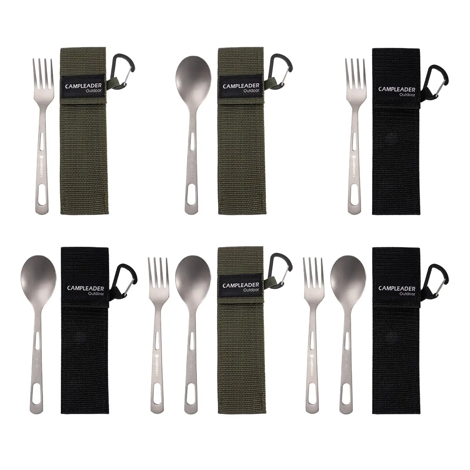 Premium Titanium Outdoor Dining Set with Carrying Case Silverware for Camping And Travel