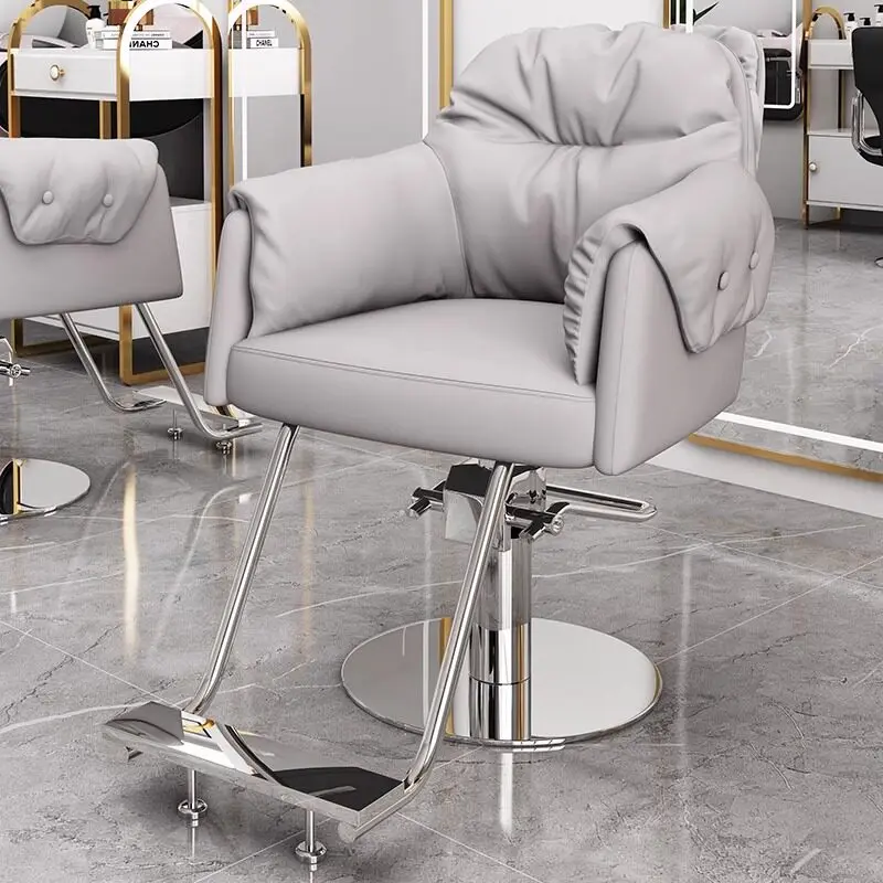 

Stainless Steel Barber Chairs Adjustable Rotating Barber Chairs Thickened Durable Commercial Furniture Sedia Da Barbiere ZY40LFY