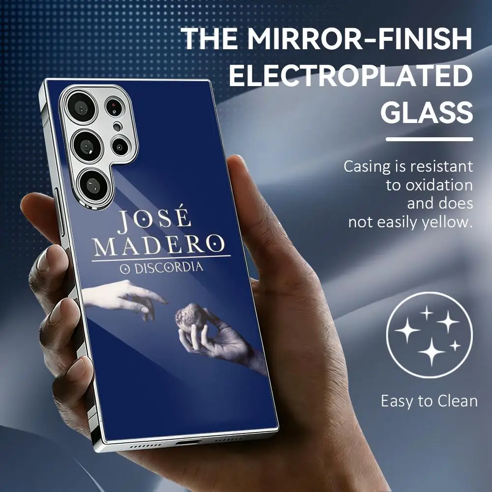 Funda para Teléfono J-Jose M-Madero para Samsung Galaxy S25 S24 S23 Ultra, Marco Metálico Electrochapado, Funda Protectora a Prueba de Golpes