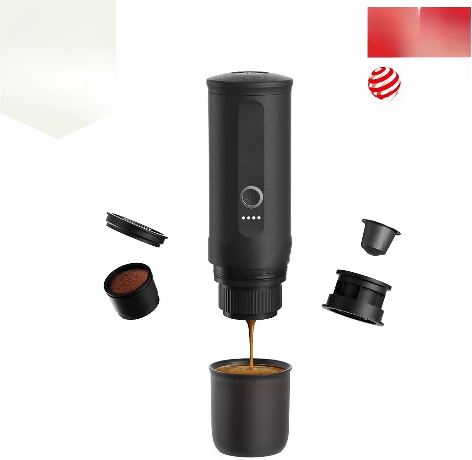 Outin Nano Portable Electric Espresso Machine, Travel Coffee Maker for Camping, Car Coffee Maker Self-Heating with USB-C