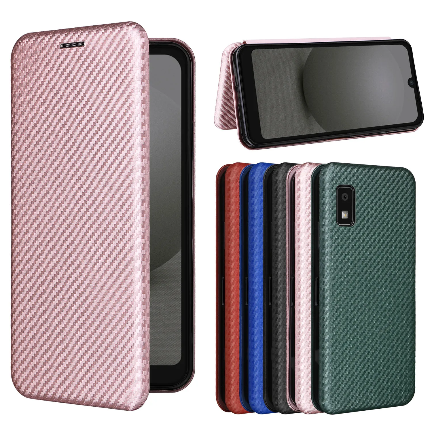 For Sharp Aquos Wish 3 Luxury Flip Carbon Fiber Skin Magnetic Adsorption Case For Sharp Aquos Wish3 SH-53D A302SH Phone Bags