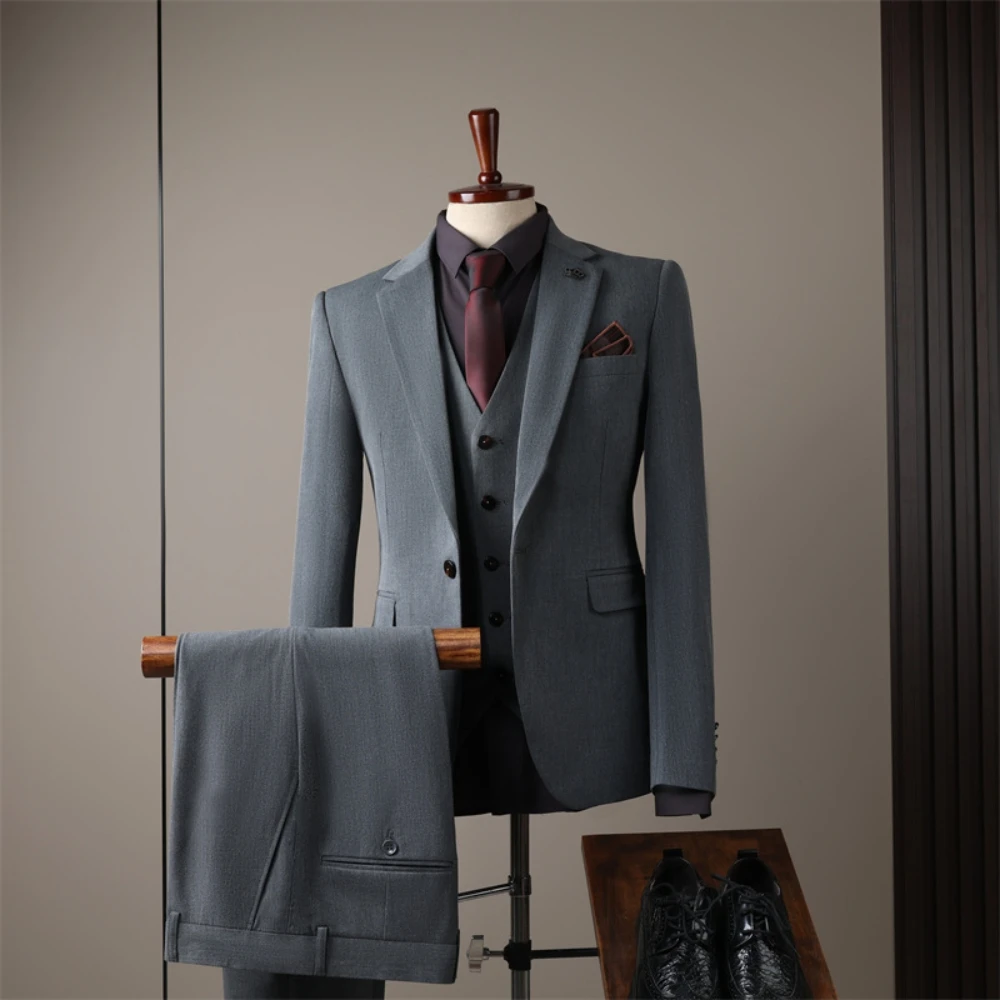 Intricate Three Pieces Simple Men's Suit Formal Occasions Single Breasted Groom Wear Party Charming Tuxedo Office Business