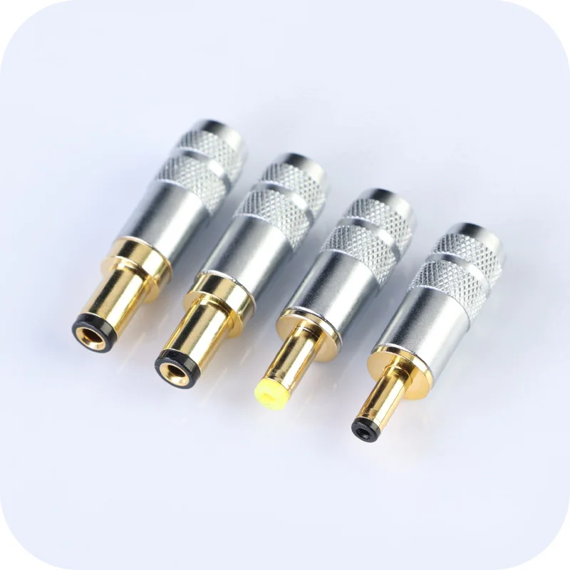 電源用の金メッキ銅コネクタ,5.5x2.5/5.5x2.1/4.0x1.7/3.5x1.3,1個