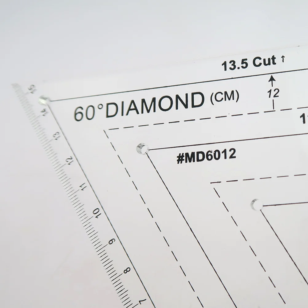 

Patchwork Ruler 60 Degree DIY Quilting Acrylic Template Sewing Accessories Holes for Hanging Easy Stow Transparent Structure