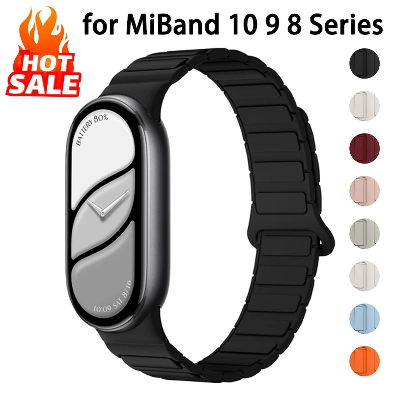 Magnetic Strap for Xiaomi Mi Band 10 9 8 Smartwatch Accessories Breathable Bracelet Pulseira Correas Xiaomi Smart Band 11 10 9 8