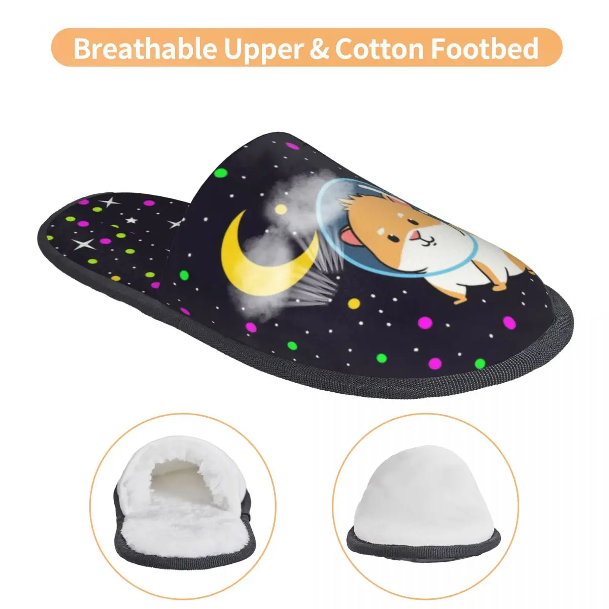 Custom Guinea Pig In Space House รองเท้าแตะผู้หญิง Soft Memory Foam รูปแบบการ์ตูน Slip บนห้องนอนรองเท้าแตะรองเท้า