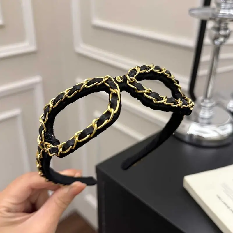 For Women Elegant Party Daily Hair Accessory Vintage Chain Leather Headband Hollow Sunglasses Shape Hair Hoop view 6