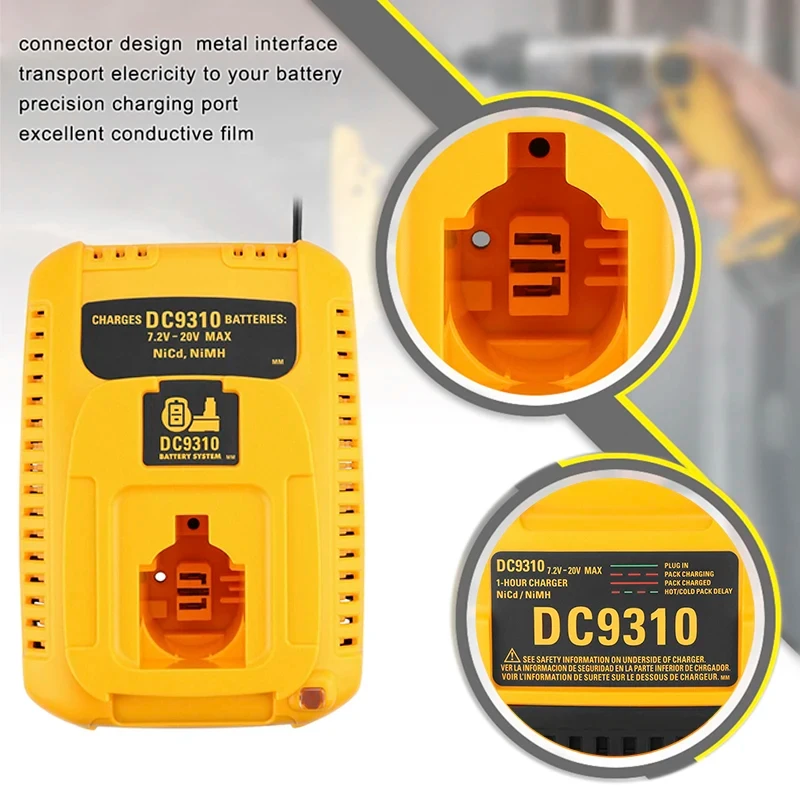DC9310 Replacement Battery Charger for Dewalt 7.2V-18V NiCad NiMh Batteries No Battery view 6
